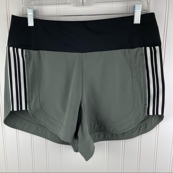 Athleta Ascender Gray Side Striped Athletic Shorts Size 10 - Picture 2 of 11